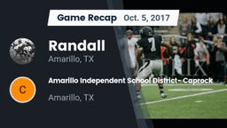 Recap: Randall  vs. Amarillo Independent School District- Caprock  2017