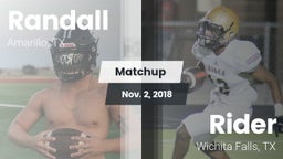 Matchup: Randall  vs. Rider  2018
