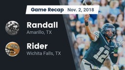 Recap: Randall  vs. Rider  2018