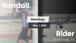 Matchup: Randall  vs. Rider  2019