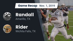 Recap: Randall  vs. Rider  2019