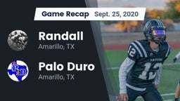 Recap: Randall  vs. Palo Duro  2020