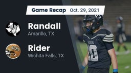 Recap: Randall  vs. Rider  2021