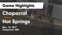 Chaparral  vs Hot Springs Game Highlights - Nov. 14, 2017