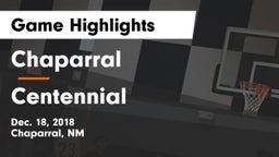 Chaparral  vs Centennial  Game Highlights - Dec. 18, 2018