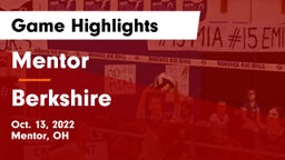 Mentor  vs Berkshire Game Highlights - Oct. 13, 2022
