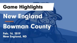 New England  vs Bowman County Game Highlights - Feb. 16, 2019