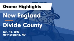 New England  vs Divide County  Game Highlights - Jan. 18, 2020