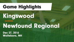 Kingswood  vs Newfound Regional  Game Highlights - Dec 27, 2016