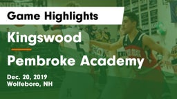 Kingswood  vs Pembroke Academy Game Highlights - Dec. 20, 2019