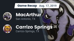 Recap: MacArthur  vs. Carrizo Springs  2019