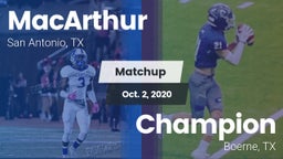 Matchup: MacArthur High vs. Champion  2020
