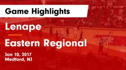 Lenape  vs Eastern Regional  Game Highlights - Jan 10, 2017