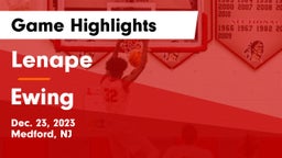 Lenape  vs Ewing  Game Highlights - Dec. 23, 2023