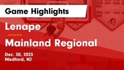 Lenape  vs Mainland Regional  Game Highlights - Dec. 30, 2023