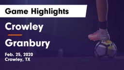 Crowley  vs Granbury  Game Highlights - Feb. 25, 2020