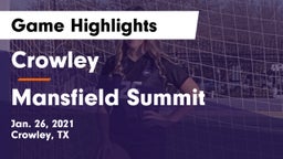 Crowley  vs Mansfield Summit  Game Highlights - Jan. 26, 2021