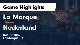 La Marque  vs Nederland  Game Highlights - Dec. 1, 2023