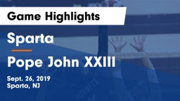 Sparta  vs Pope John XXIII Game Highlights - Sept. 26, 2019
