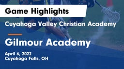 Cuyahoga Valley Christian Academy  vs Gilmour Academy Game Highlights - April 6, 2022