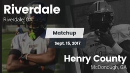 Matchup: Riverdale High vs. Henry County  2017