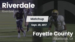 Matchup: Riverdale High vs. Fayette County  2017