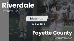 Matchup: Riverdale High vs. Fayette County  2019