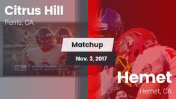 Matchup: Citrus Hill High Sch vs. Hemet  2017