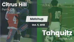 Matchup: Citrus Hill High Sch vs. Tahquitz  2018