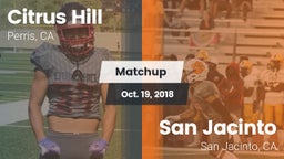 Matchup: Citrus Hill High Sch vs. San Jacinto  2018
