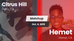 Matchup: Citrus Hill High Sch vs. Hemet  2019