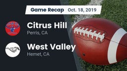 Recap: Citrus Hill  vs. West Valley  2019