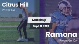 Matchup: Citrus Hill High Sch vs. Ramona  2020