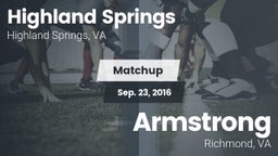Matchup: Highland Springs vs. Armstrong  2016