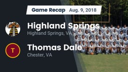 Recap: Highland Springs  vs. Thomas Dale  2018