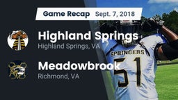 Recap: Highland Springs  vs. Meadowbrook  2018