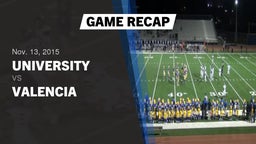 Recap: University  vs. Valencia  2015