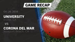 Recap: University  vs. Corona del Mar  2016