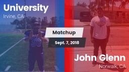 Matchup: University High vs. John Glenn  2018