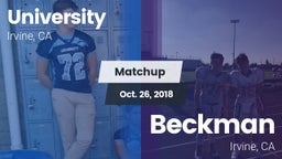 Matchup: University High vs. Beckman  2018