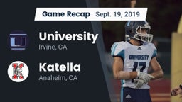 Recap: University  vs. Katella  2019