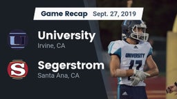 Recap: University  vs. Segerstrom  2019