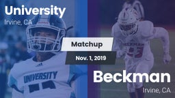 Matchup: University High vs. Beckman  2019