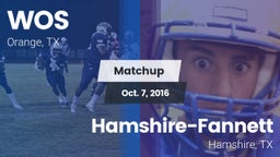 Matchup: West Orange Stark vs. Hamshire-Fannett  2016