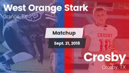 Matchup: West Orange Stark vs. Crosby  2018