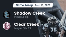 Recap: Shadow Creek  vs. Clear Creek  2020