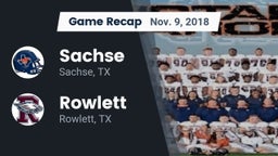Recap: Sachse  vs. Rowlett  2018