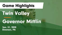 Twin Valley  vs Governor Mifflin  Game Highlights - Jan. 31, 2020