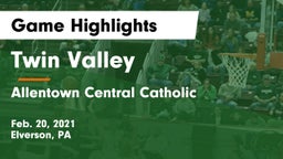 Twin Valley  vs Allentown Central Catholic  Game Highlights - Feb. 20, 2021