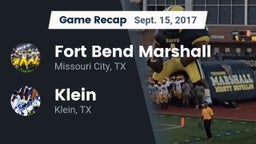 Recap: Fort Bend Marshall  vs. Klein  2017